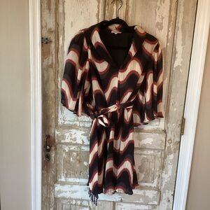 CIEBON Wave Patterned Dress with Belt